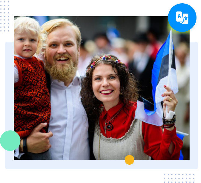 People in Estonia using Estonian language documents for official translation